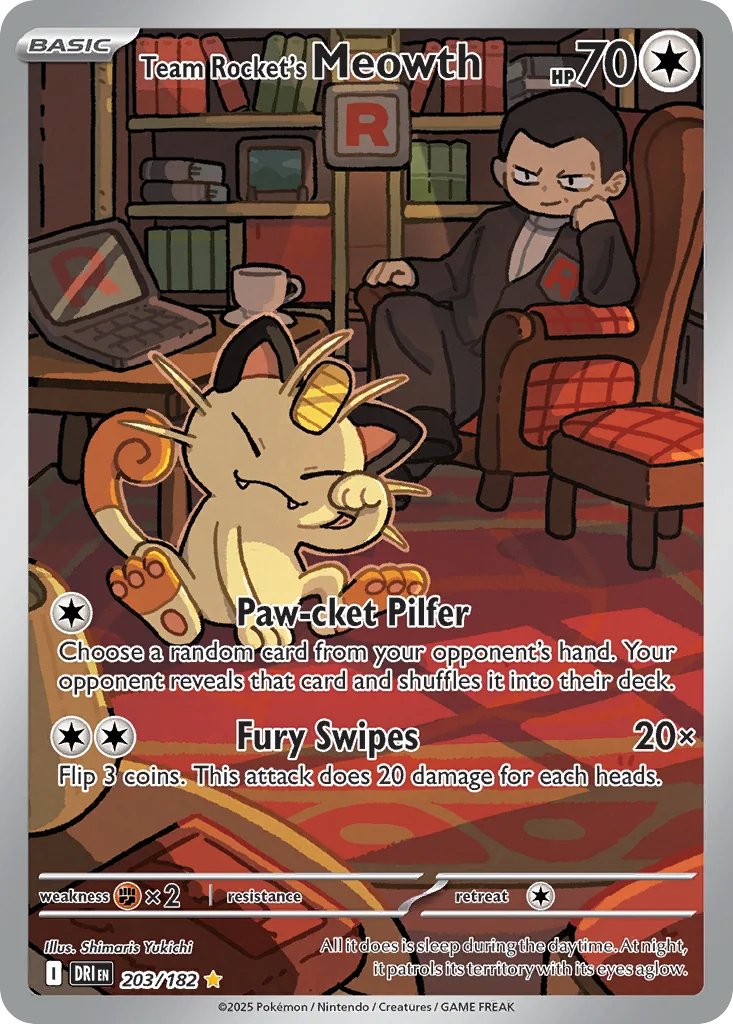 Team Rocket's Meowth IR — Destined Rivals 203/182