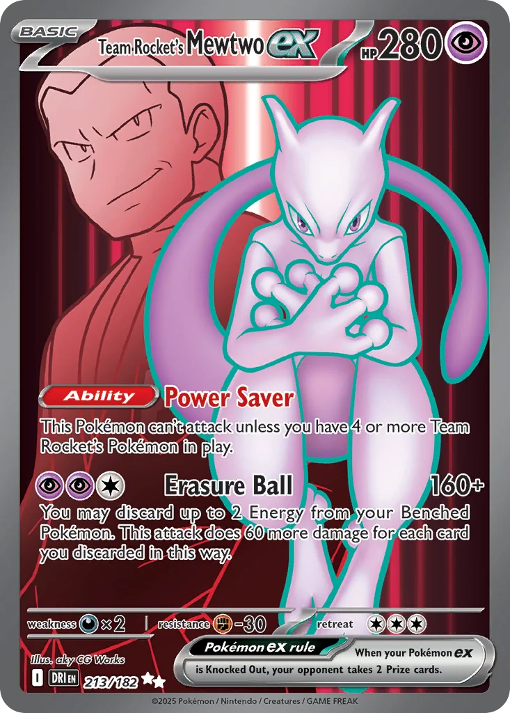 Team Rocket's Mewtwo ex UR — Destined Rivals 213/182