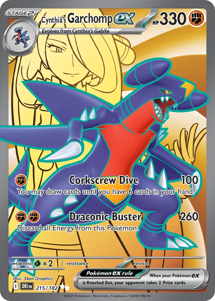 Cynthia's Garchomp ex UR — Destined Rivals 215/182