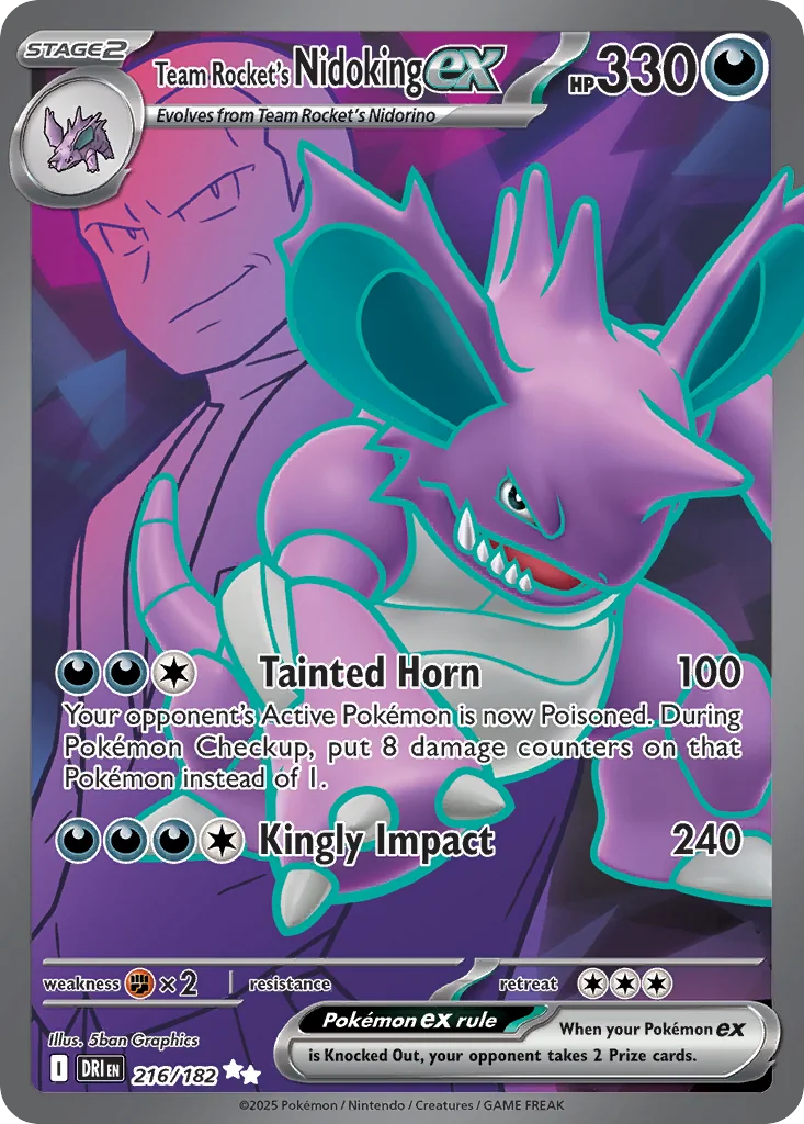 Team Rocket's Nidoking ex UR — Destined Rivals 216/182