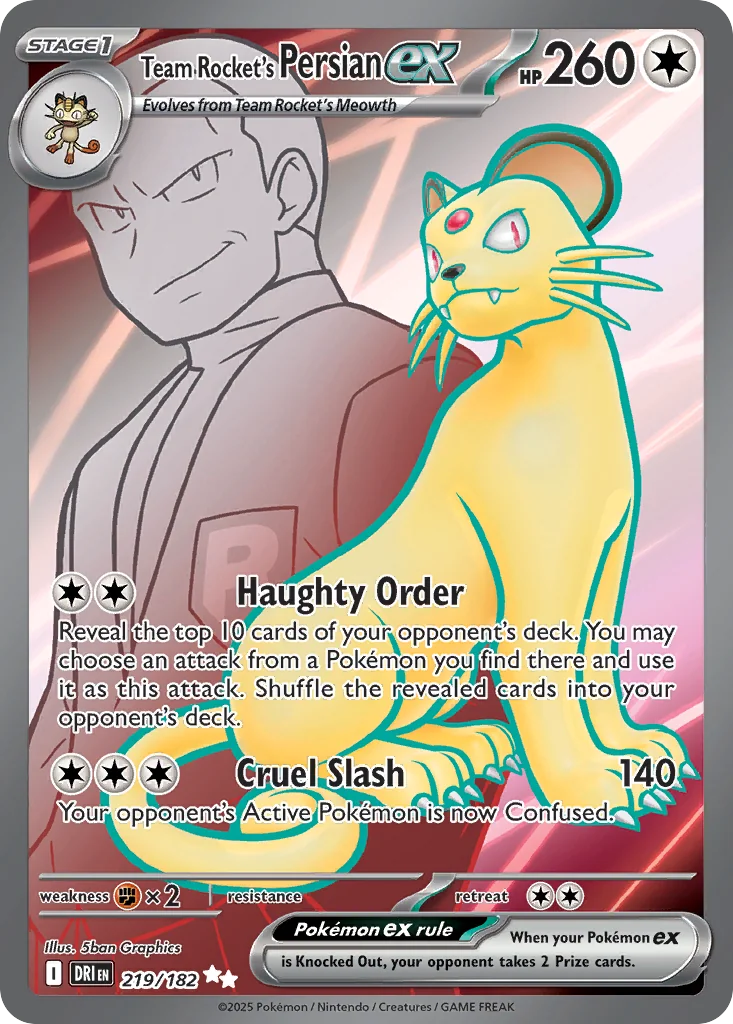 Team Rocket's Persian ex UR — Destined Rivals 219/182
