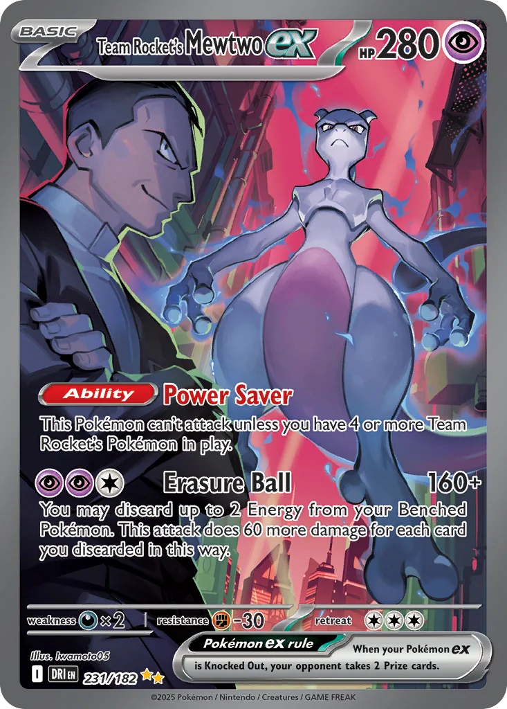 Team Rocket's Mewtwo ex SIR — Destined Rivals 231/182