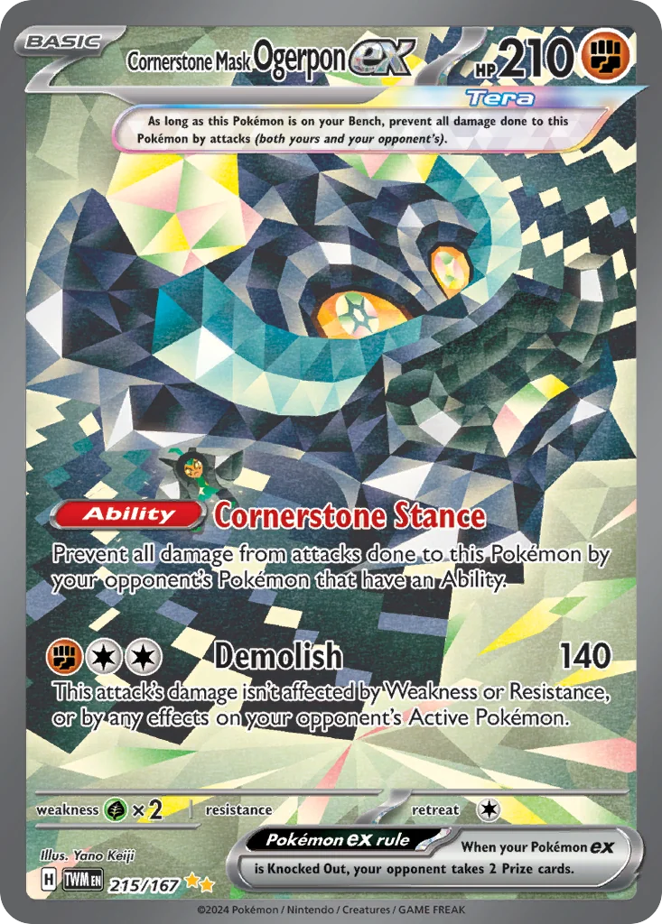 Cornerstone Mask Ogerpon ex SIR — Twilight Masquerade 215/167