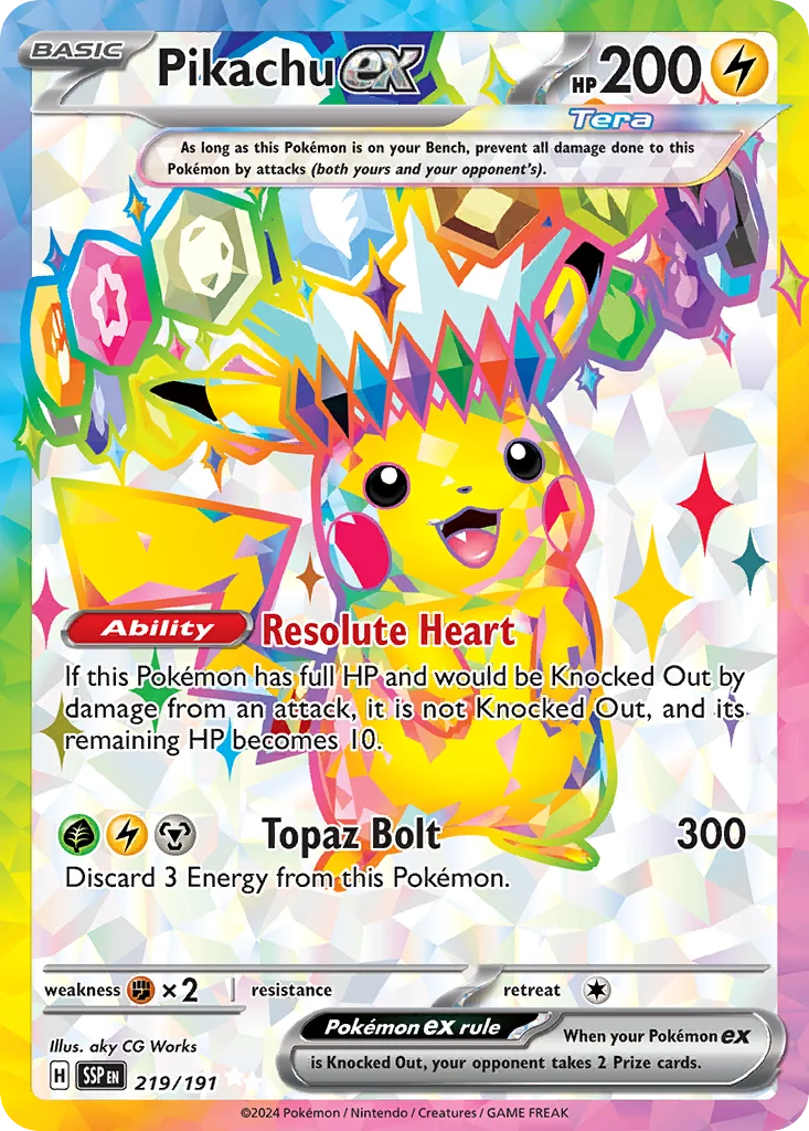 Pikachu ex UR — Surging Sparks 219/191